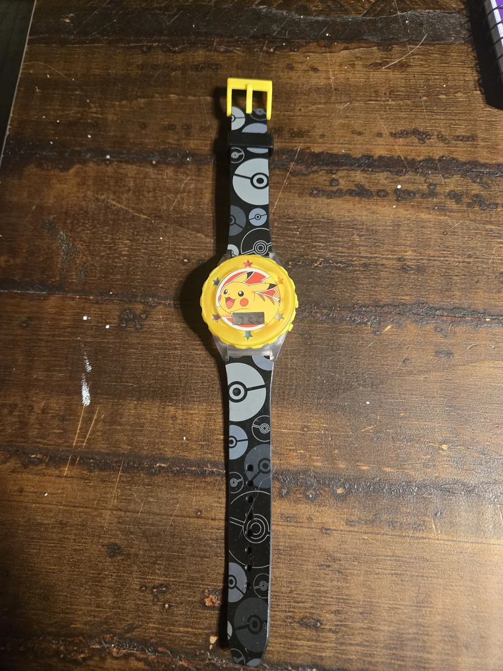 Not tested Yellow and Black Pikachu-Themed Digital Watch